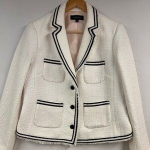 Talbots Ivory Blazer with Black Trim